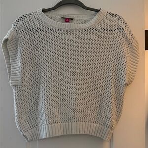 Vince Camuto Off-White Textured Crew Neck Sweater